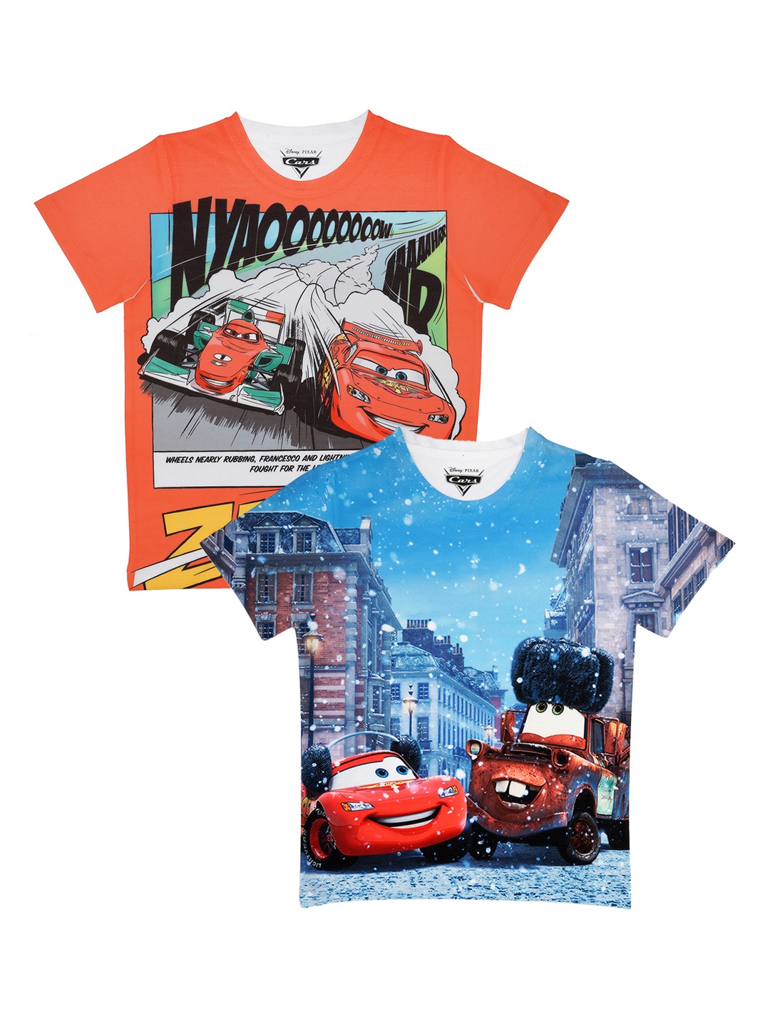 

Disney by Wear Your Mind Boys Pack of 2 Printed T-shirts, Orange