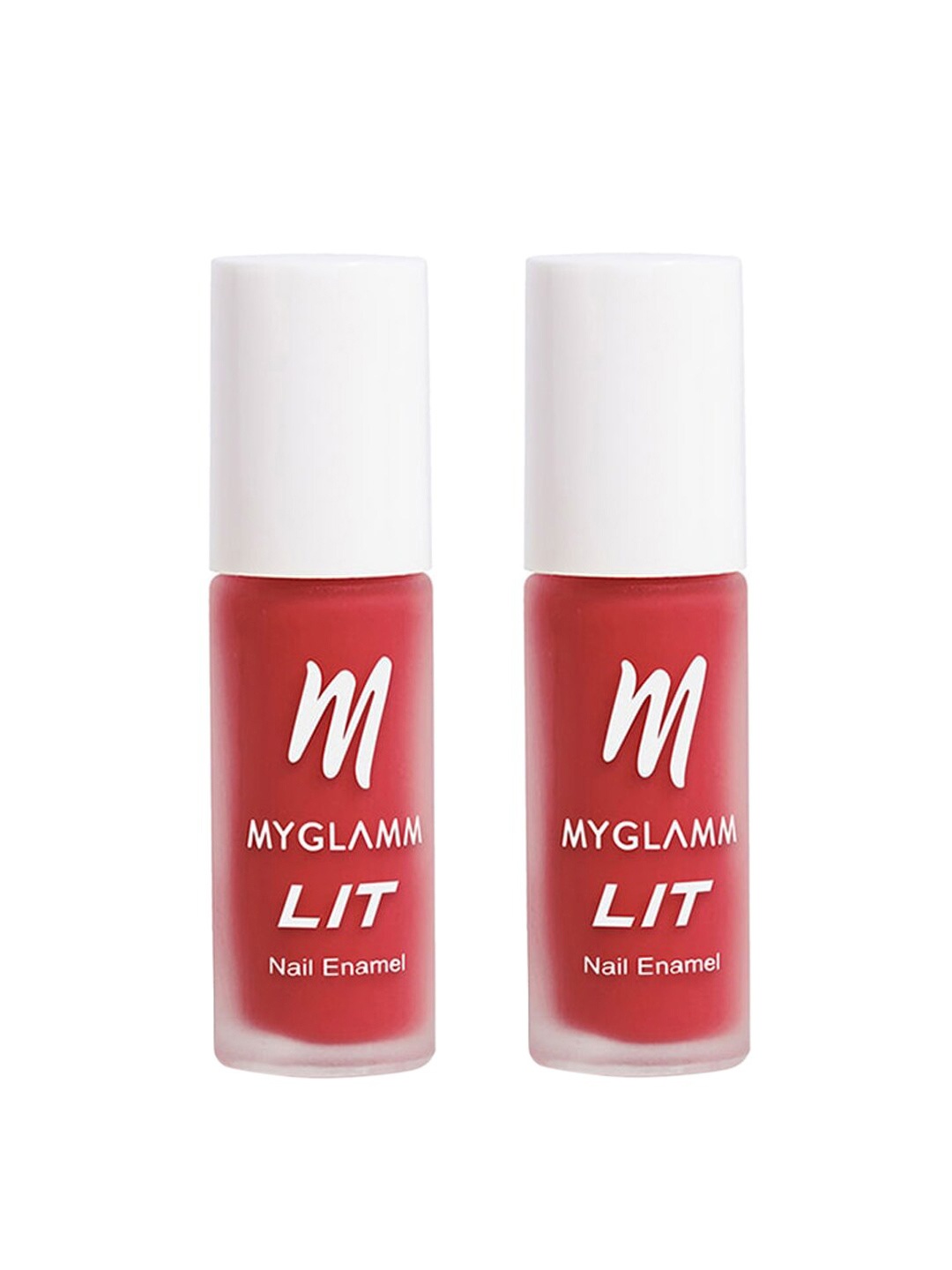

MyGlamm Set of 2 LIT Nail Enamel 7 ml Each - Adulting, Red