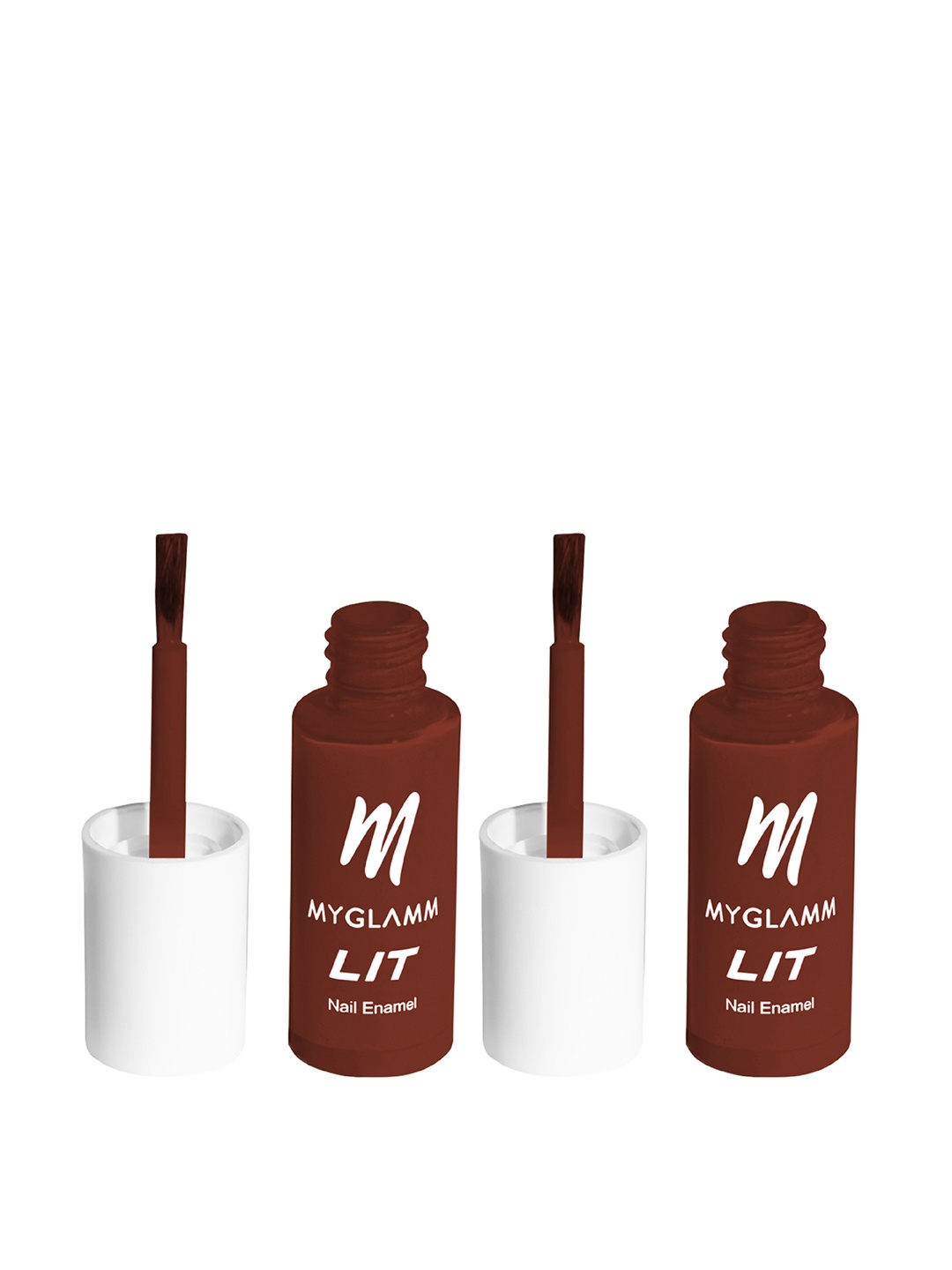 

MyGlamm Set of 2 LIT Nail Enamel 7 ml Each - Man Eater, Coffee brown