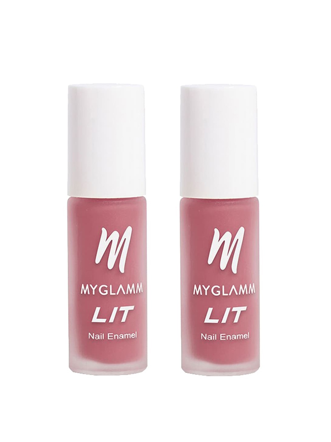 

MyGlamm Set Of 2 LIT Long-Lasting Flawless Texture Nail Enamel 7ml Each - OG, Pink