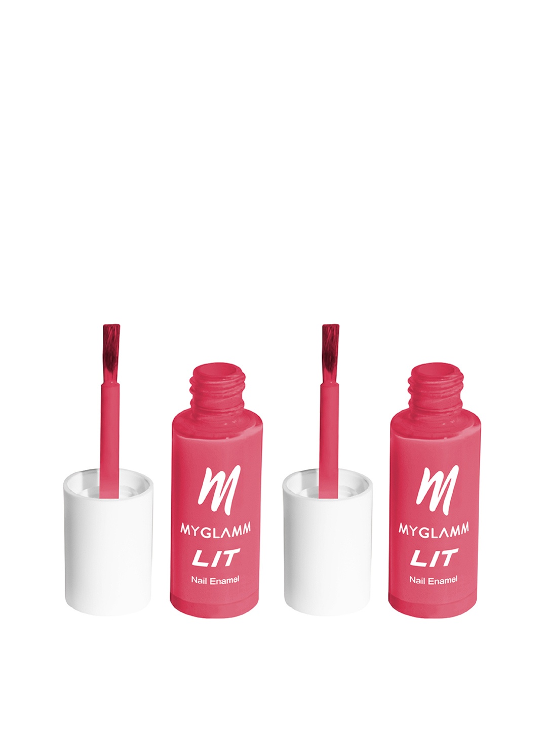 

MyGlamm Set Of 2 LIT Long-Lasting Flawless Texture Nail Enamel 7ml Each - XOXO, Pink