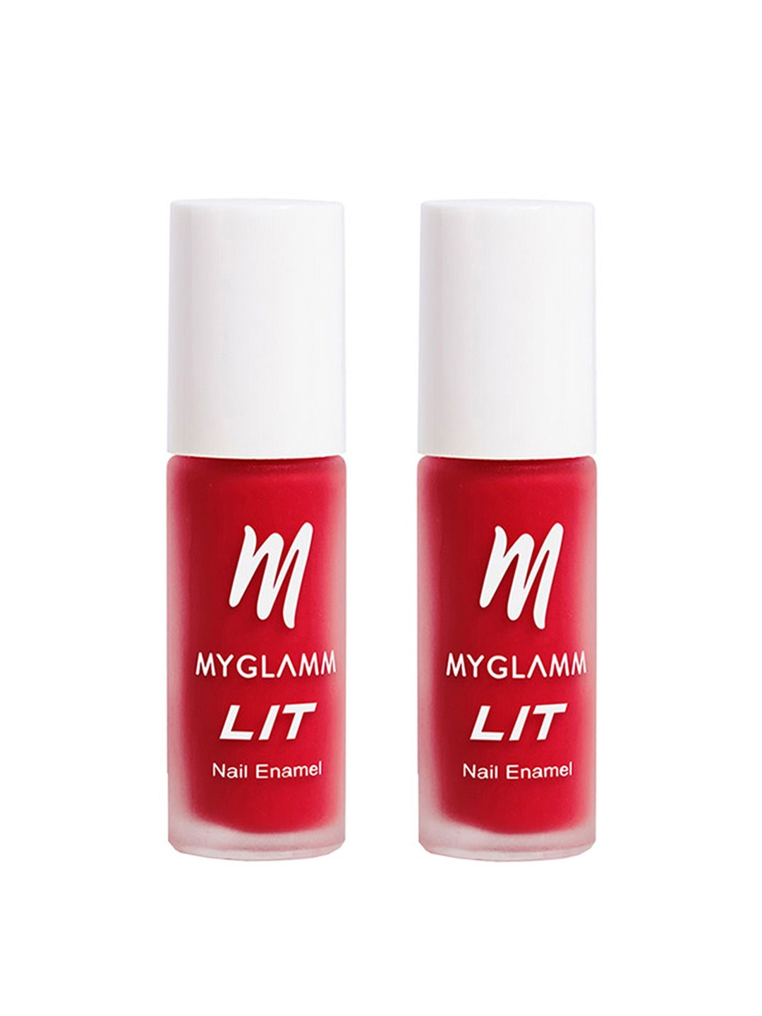 

MyGlamm Set Of 2 LIT Long-Lasting Flawless Texture Nail Enamel 7ml Each - Boujee, Red