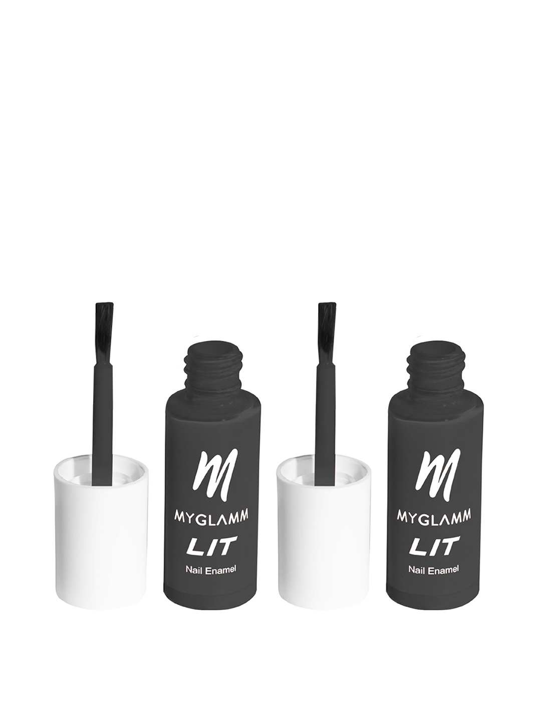 

MyGlamm Set Of 2 LIT Long-Lasting Flawless Texture Nail Enamel 7ml Each - Cheap Thrills, Grey