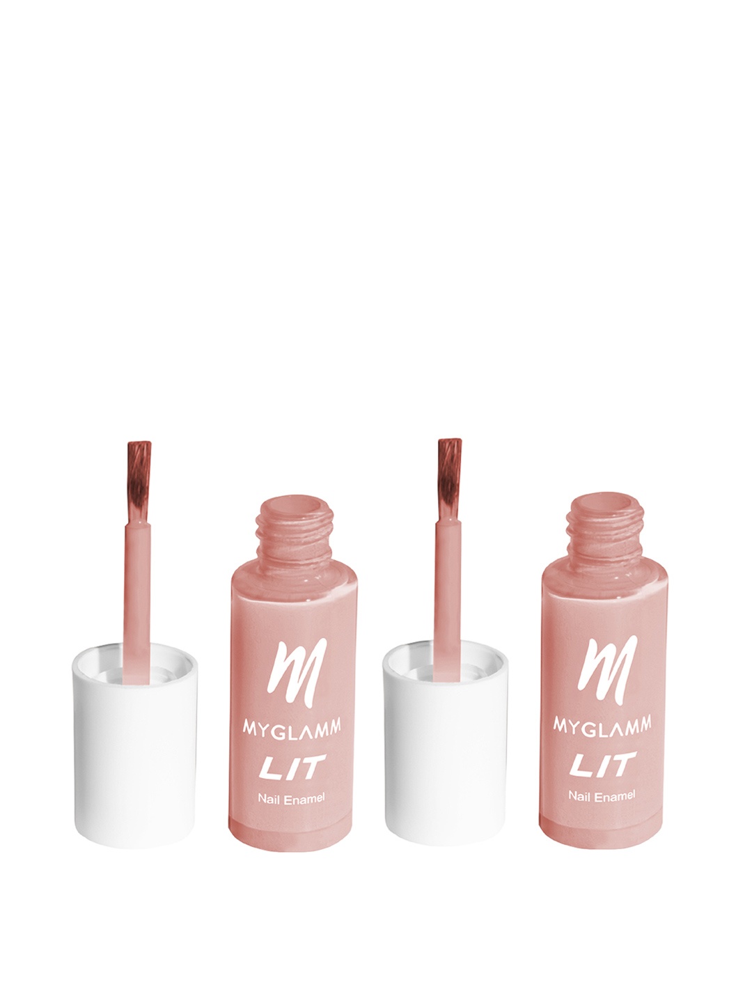 

MyGlamm Set Of 2 LIT Long-Lasting Flawless Texture Nail Enamel 7ml Each - Hey Gurl, Pink