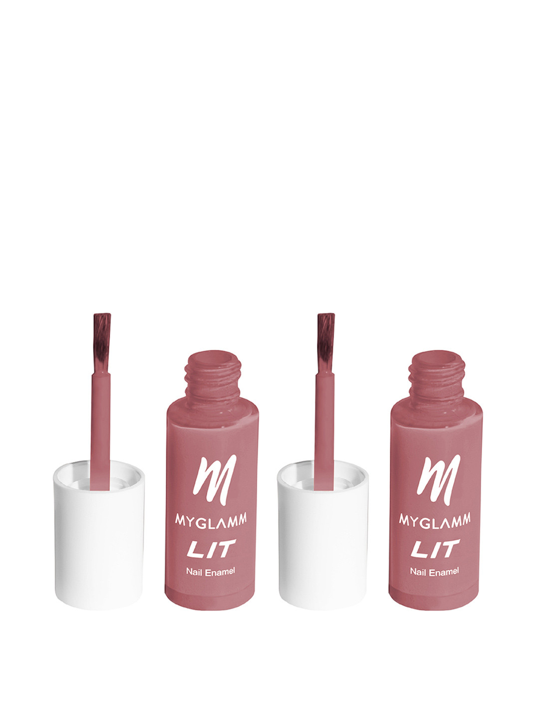 

MyGlamm Set Of 2 LIT Long-Lasting Flawless Texture Nail Enamel 7ml Each - Say No More, Pink