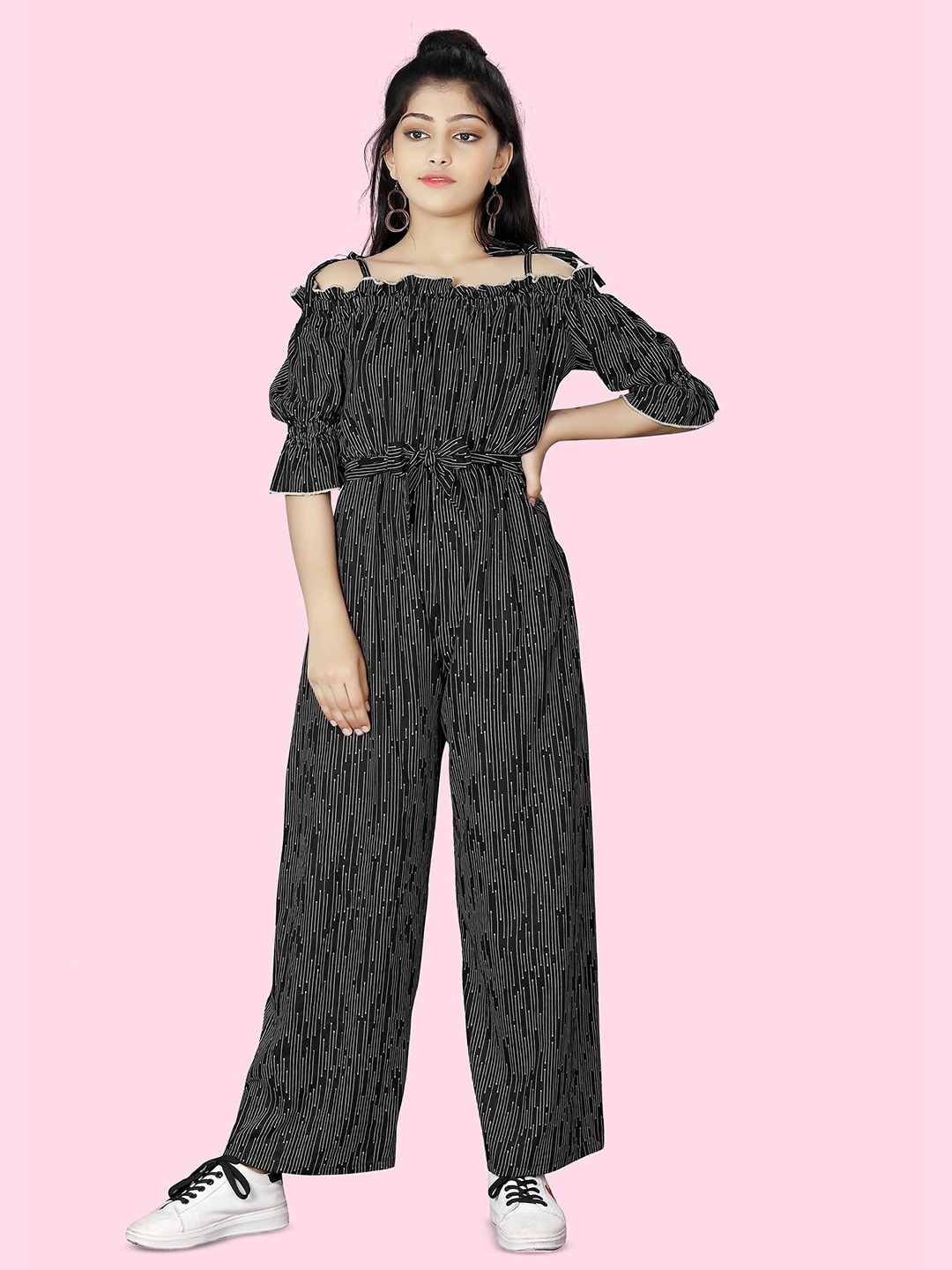 

BAESD Girls Geometric Printed Basic Jumpsuit, Black