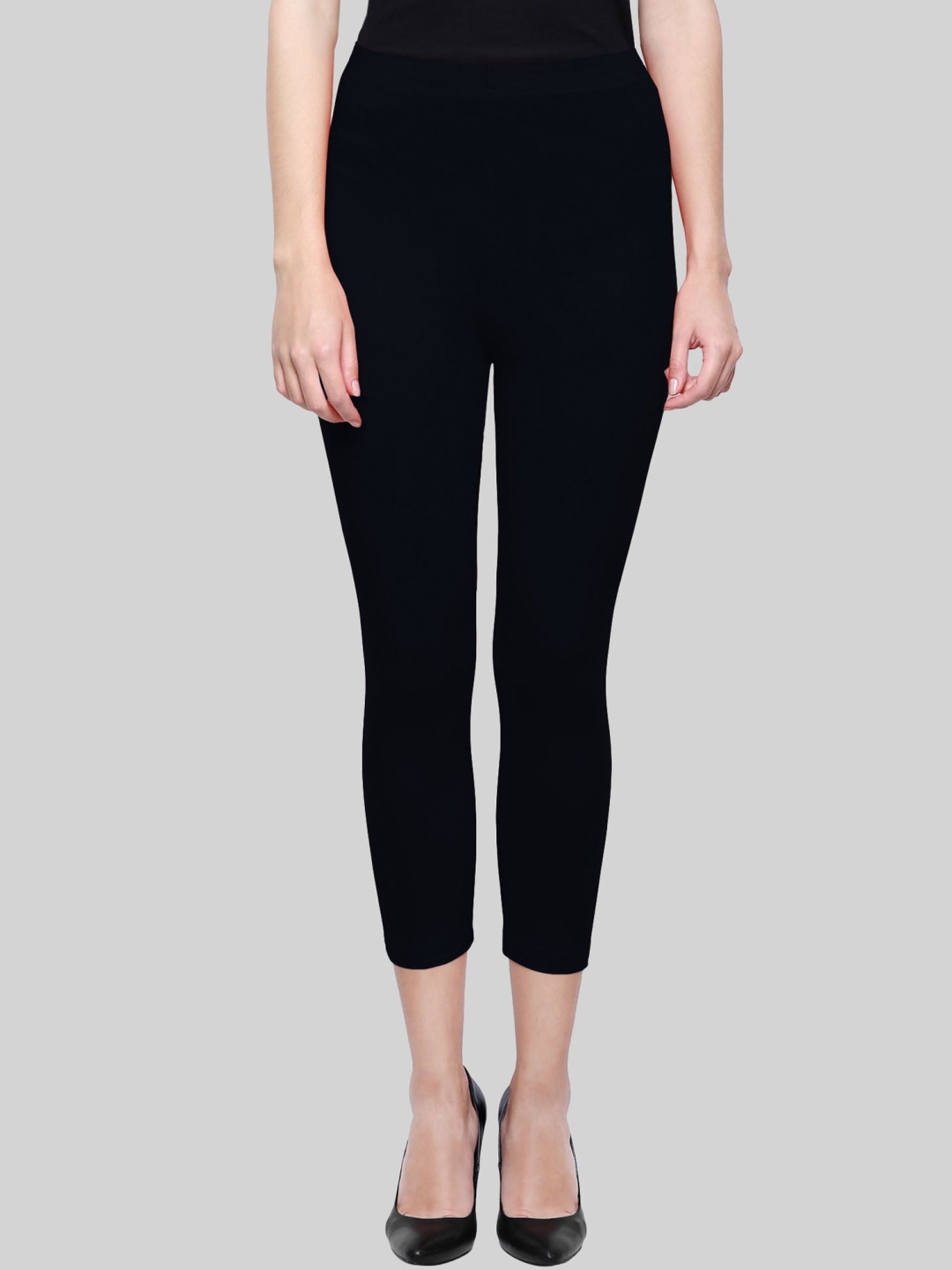 

SAUNDARYA Stretch Fit Anti Pilling Ankle-Length Leggings, Black