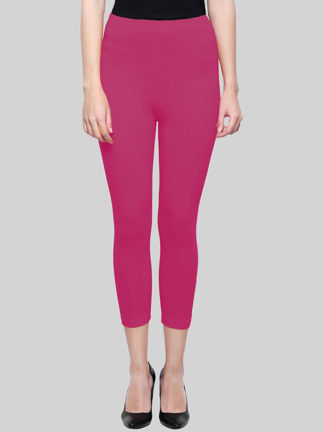 

SAUNDARYA Anti pilling Cotton Calf Length Leggings, Pink