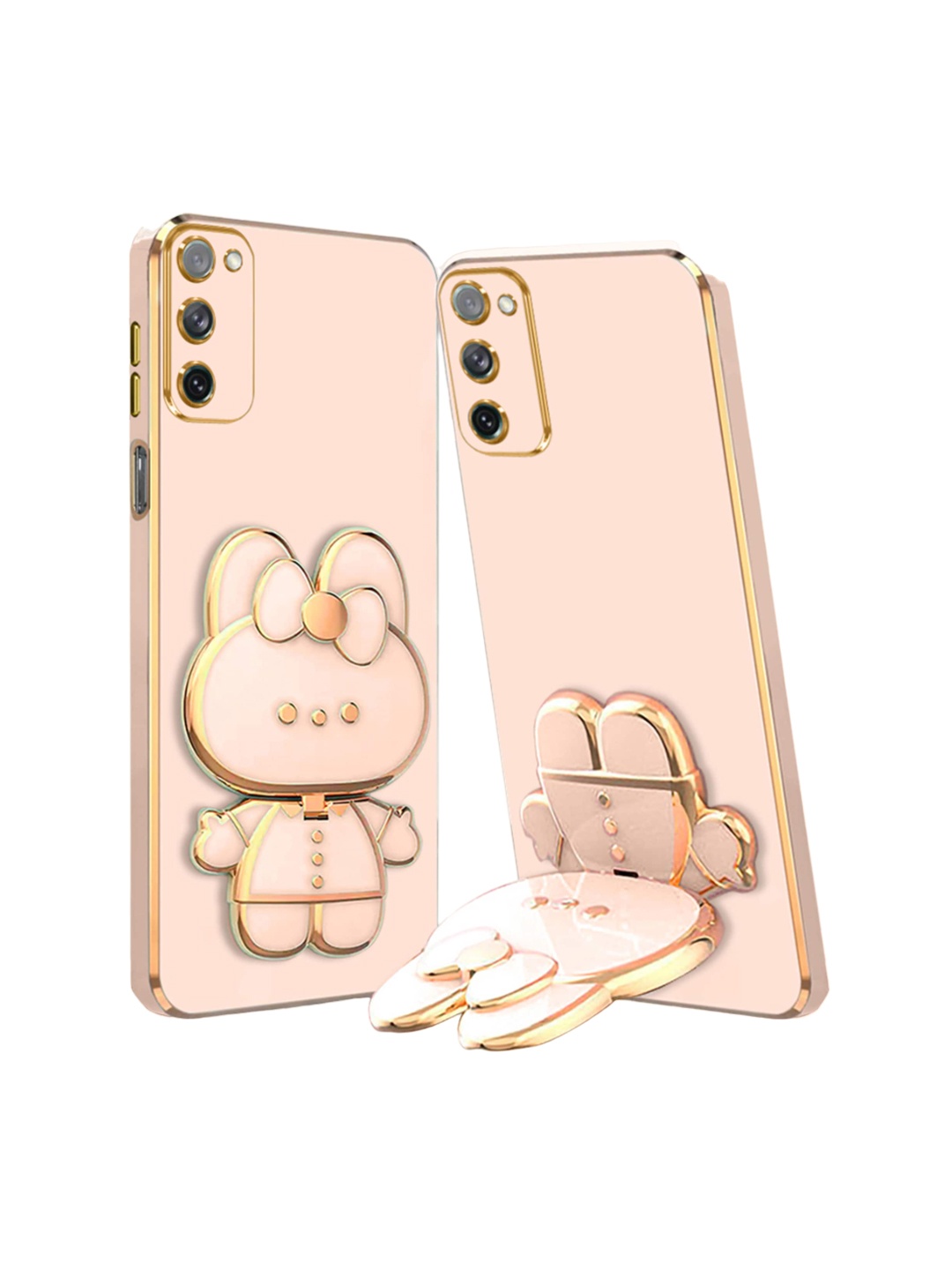 

Karwan 3D Cat Samsung Galaxy S20 FE Back Case With Mirror Folding Stand, Pink