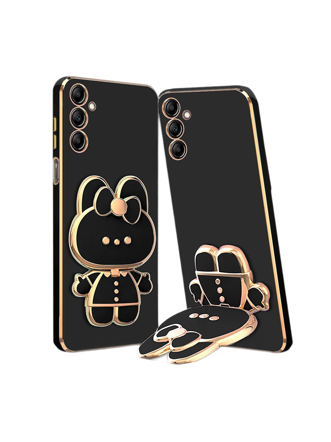 

Karwan Samsung A54 3D Cat Compatible Phone Back Case With Folding Mirror Holder, Black