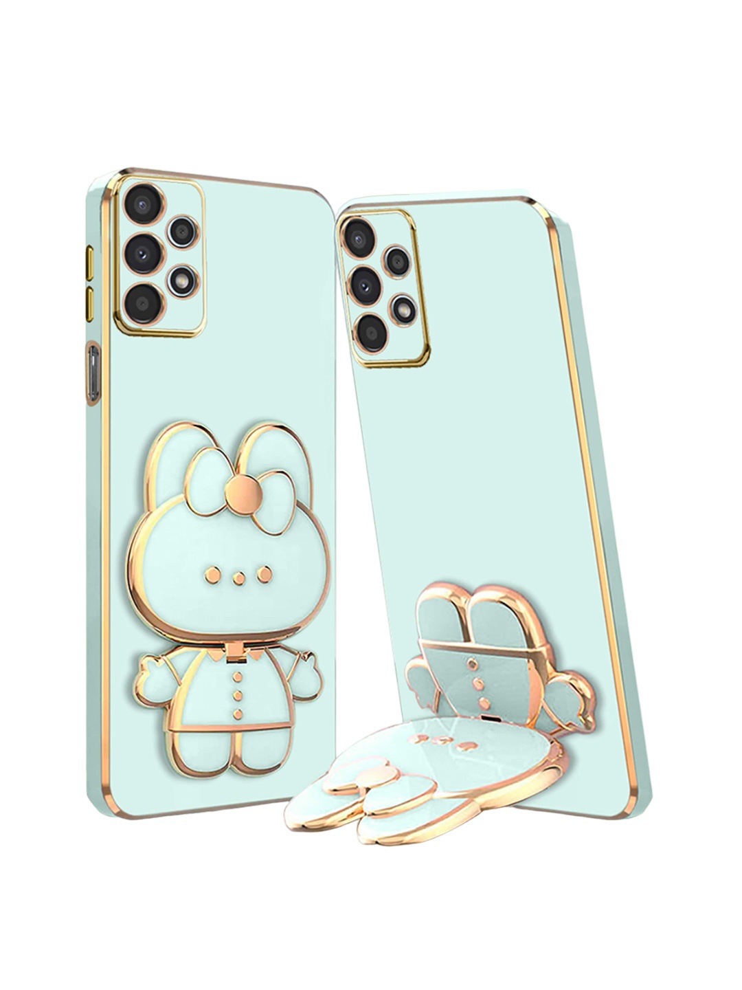 

Karwan 3D Cat Samsung A73 Phone Back Case With Folding Stand, Green