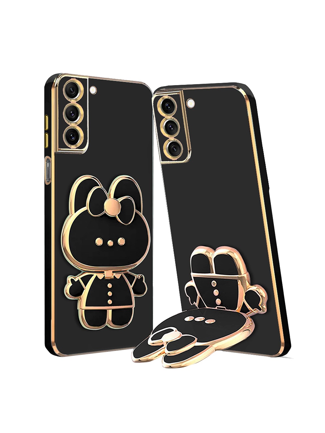 

Karwan Samsung S22 3D Cat Phone Back Case With Folding Stand, Black
