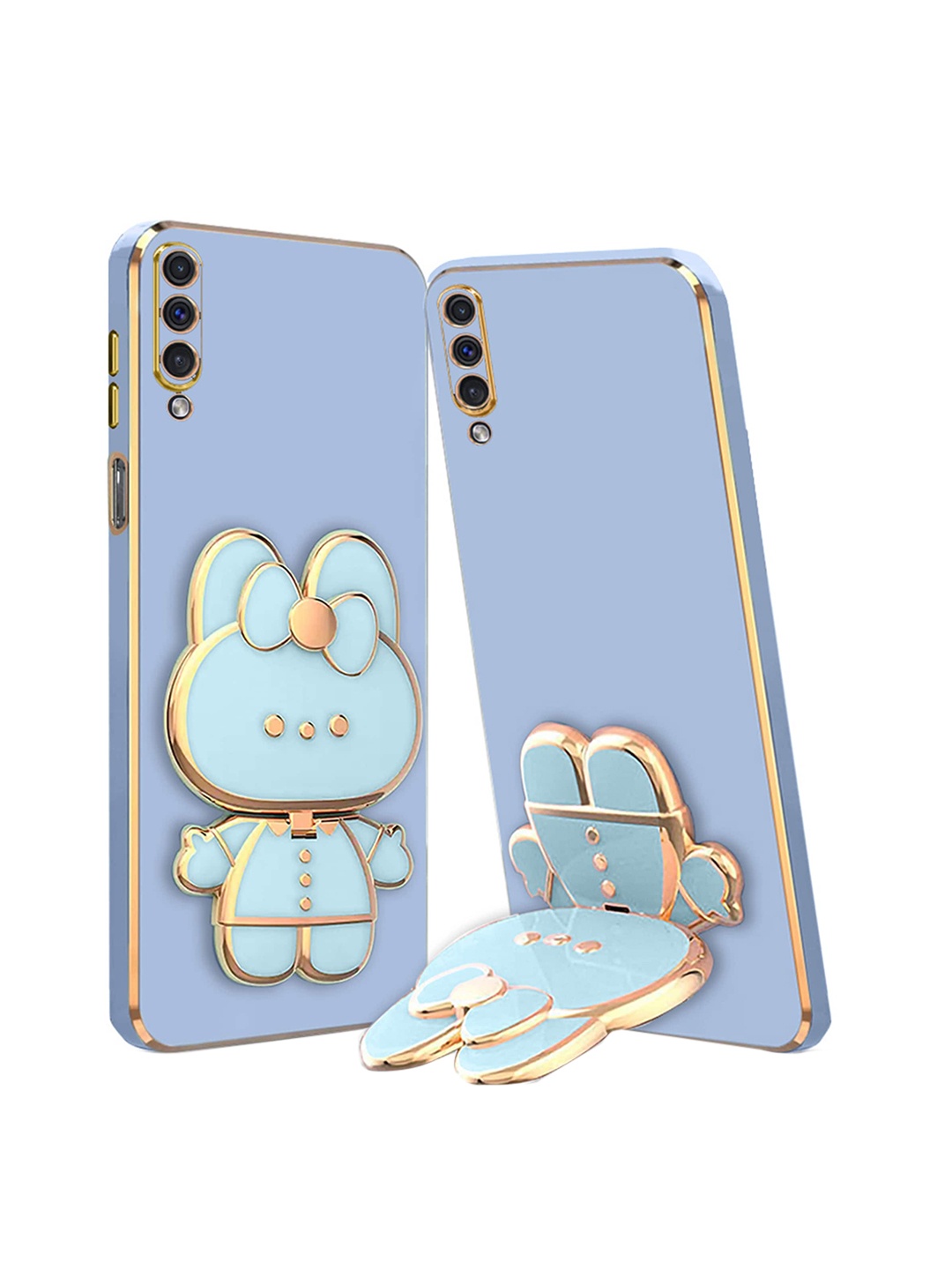

Karwan 3D Cat Samsung A50 Phone Back Case With Folding Mirror Holder, Blue