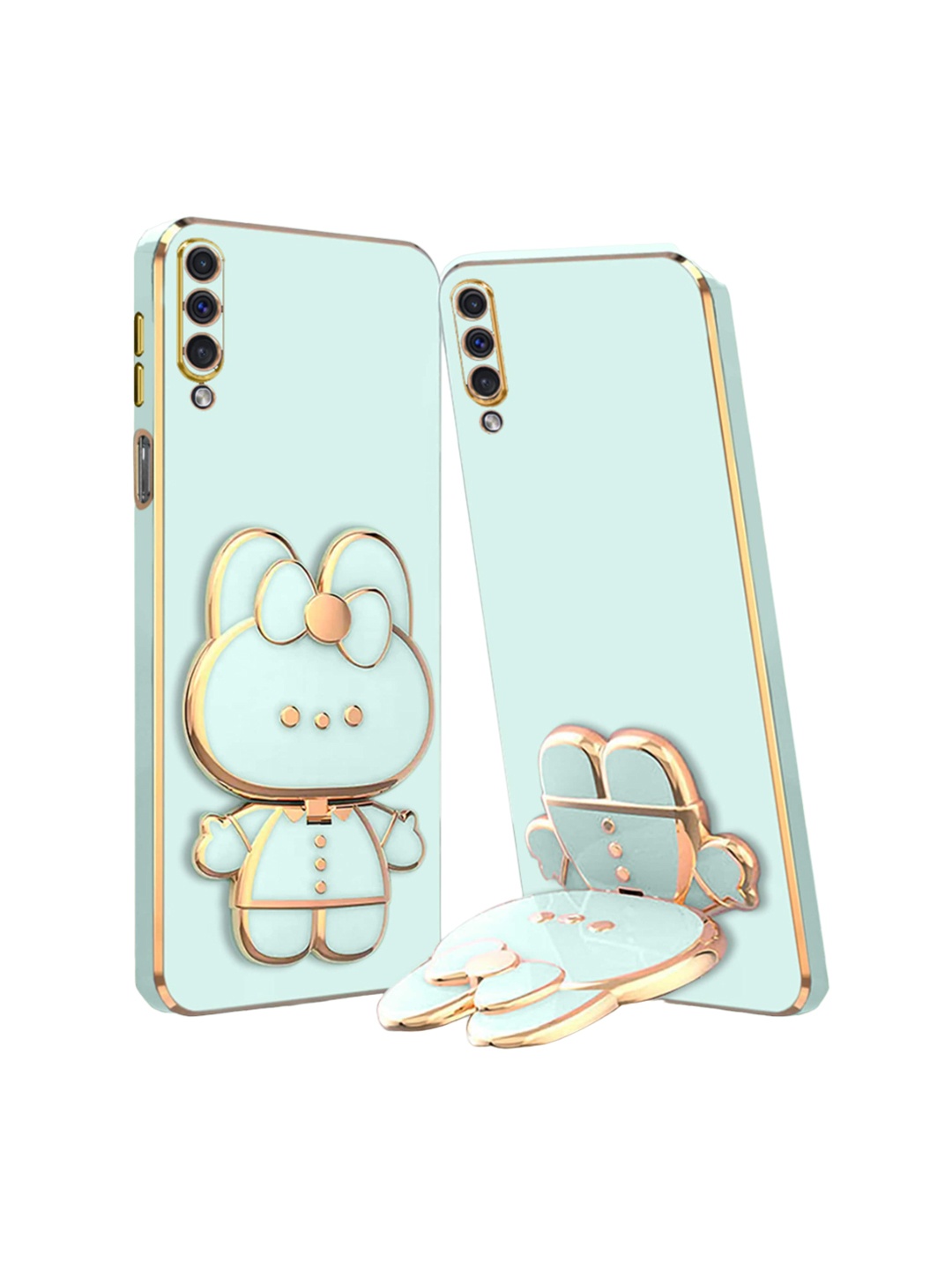 

Karwan Samsung A50 3D Cat Samsung A50 Phone Back Case With Folding Back Case, Green