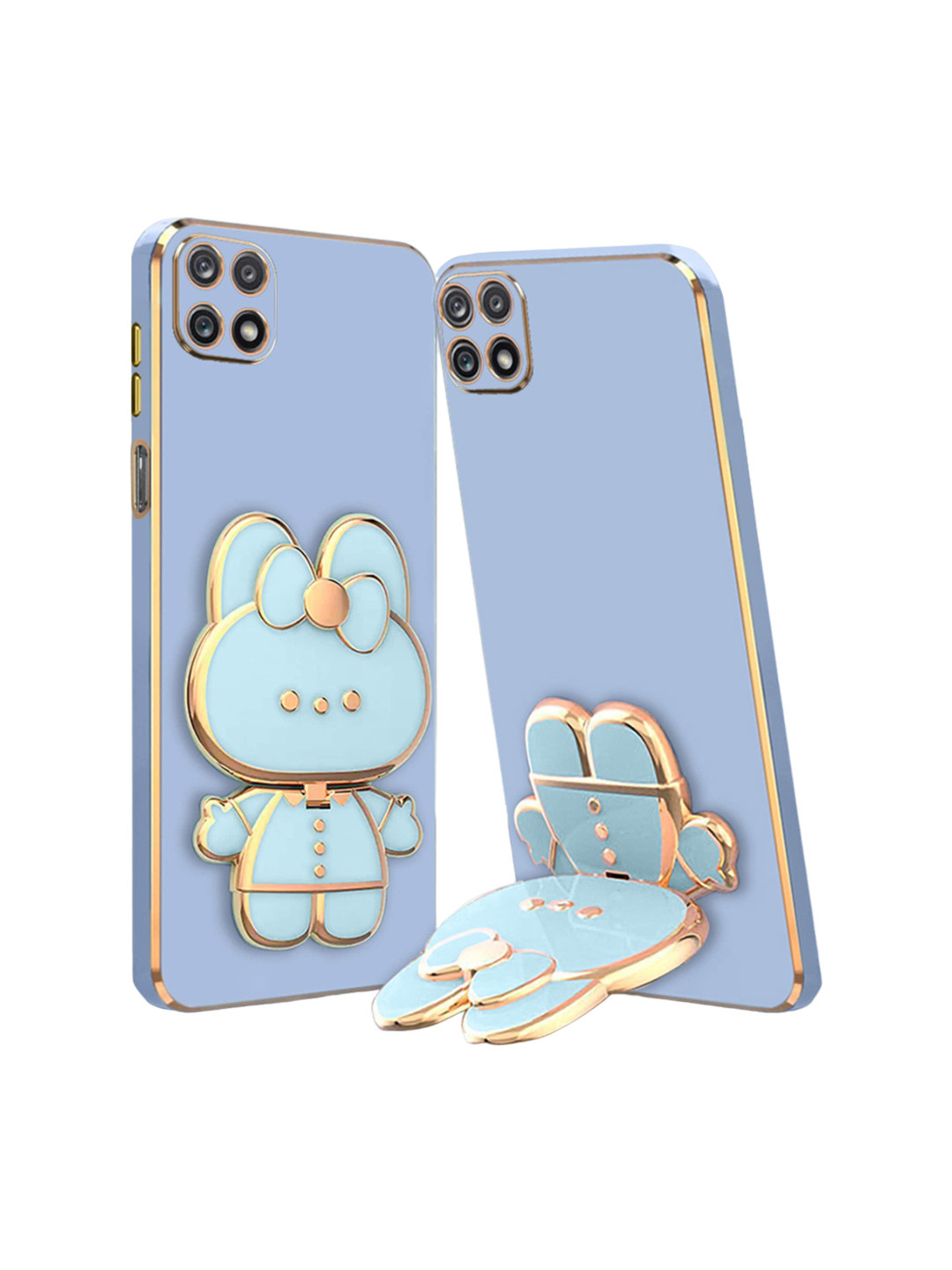 

Karwan 3D Cat Samsung A22 5G Phone Back Case With Covers, Blue