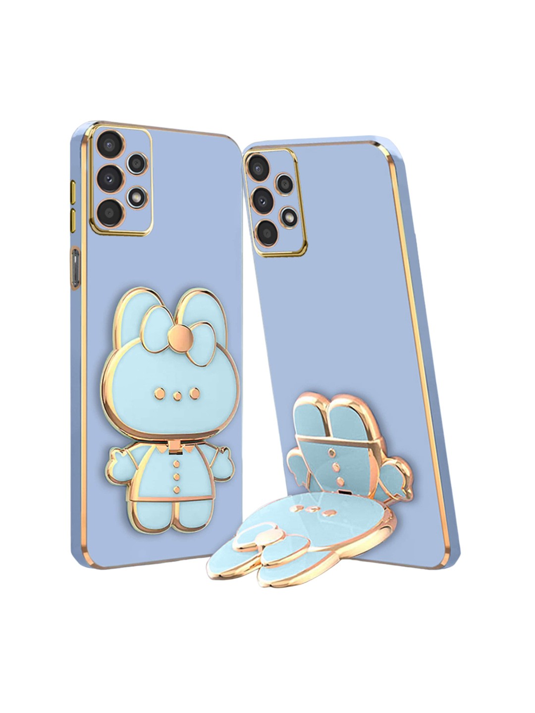 

Karwan 3D Cat A53 Phone Back Case With Folding Stand, Blue