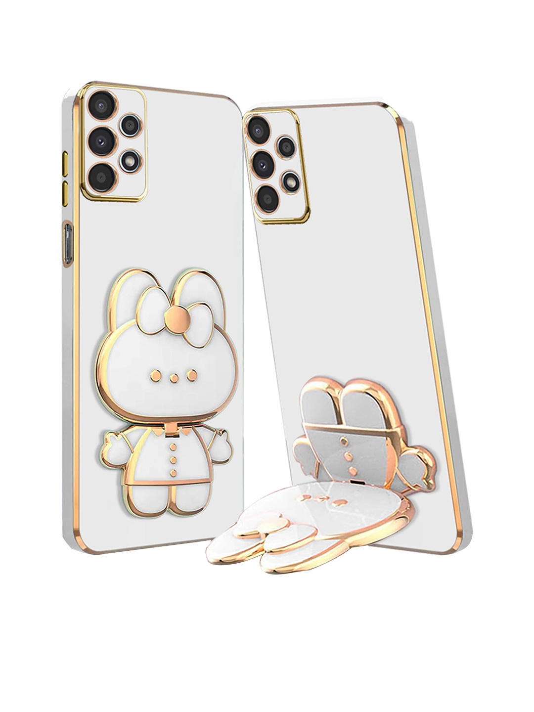 

Karwan Samsung A53 3D Cat Phone Back Case With Folding Stand, White