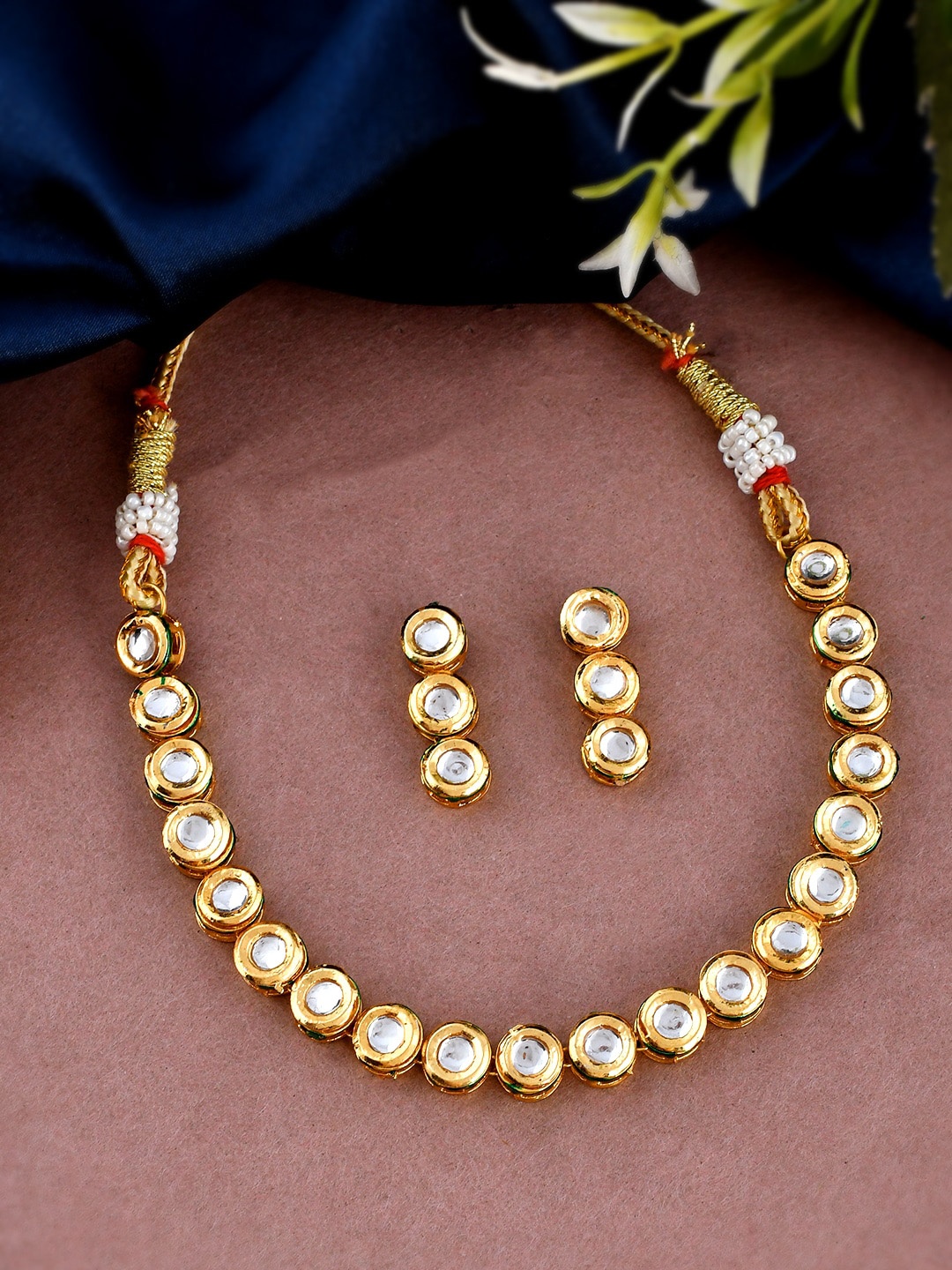 

Shoshaa Gold Plated Kundan Studded Jewellery Set