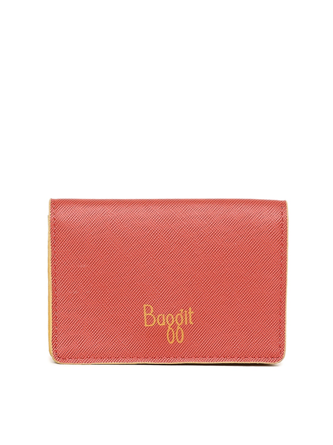 

Baggit Women Coral Pink Solid Two-Fold Wallet