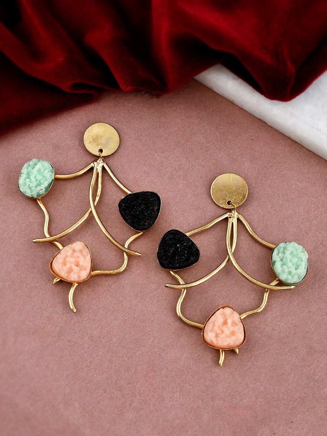 

Shoshaa Gold-Plated Quirky Drop Earrings