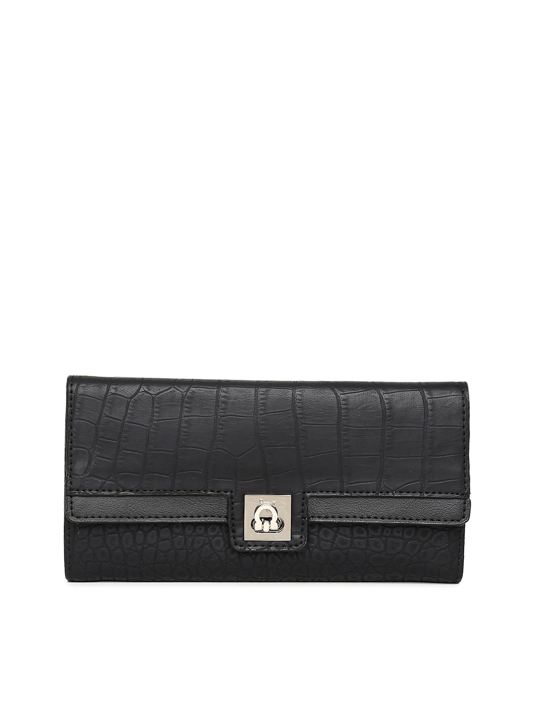 

Baggit Women Black Textured Three Fold Wallet