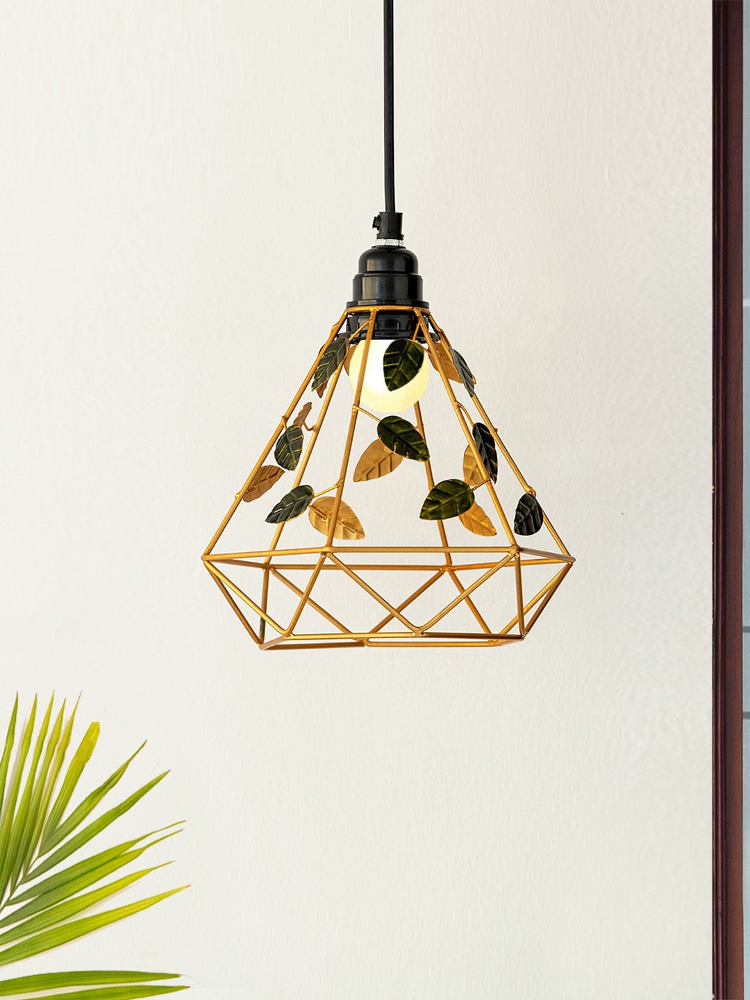 

ExclusiveLane Gold Toned & Green Textured Hanging Pendant Lamp Shade
