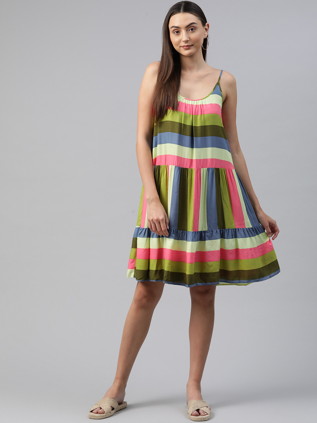

Marks & Spencer Striped Tiered Swim Cover Up Dress, Multi