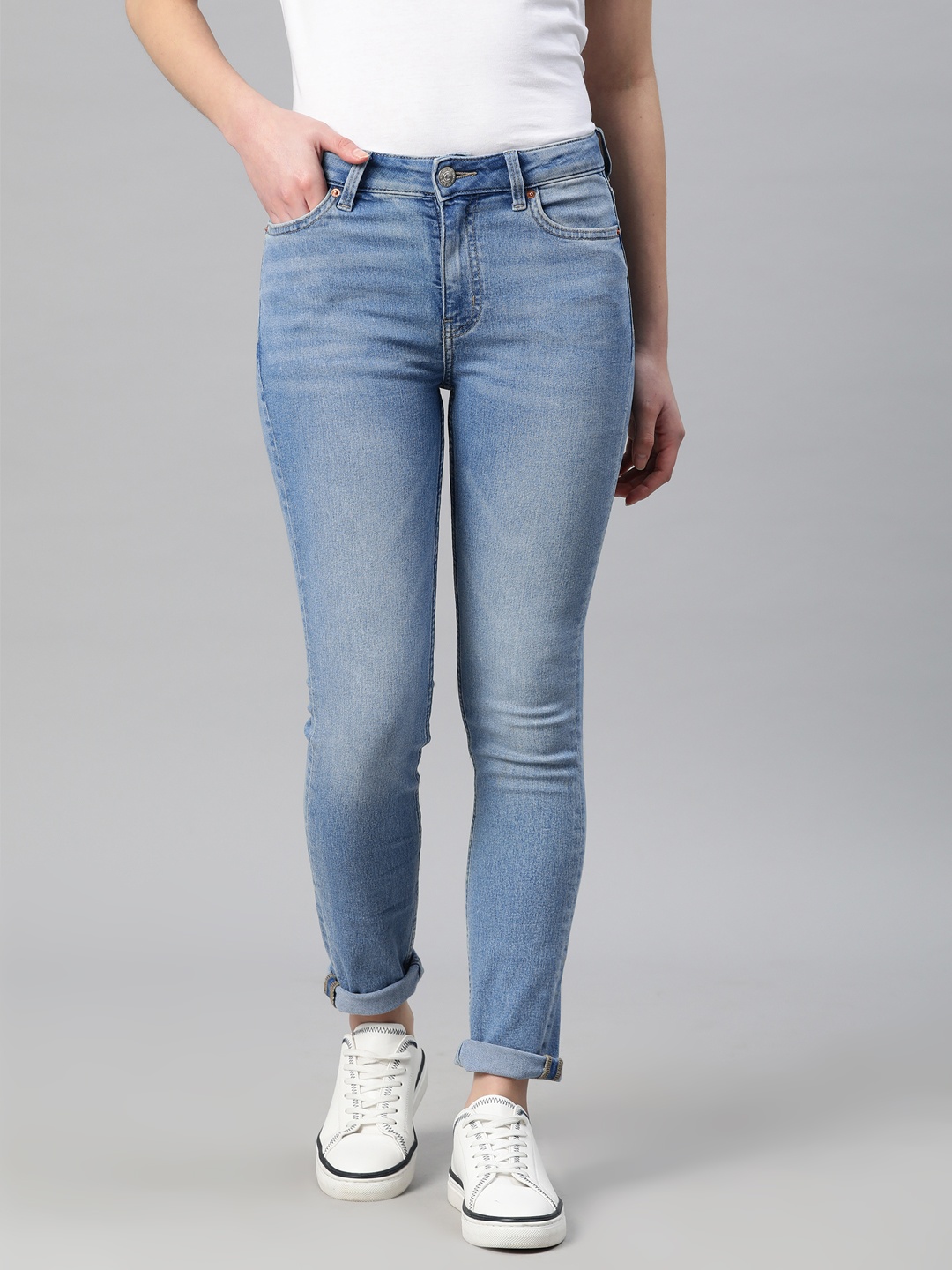 

Marks & Spencer Women Slim Fit High-Rise Jeans, Blue