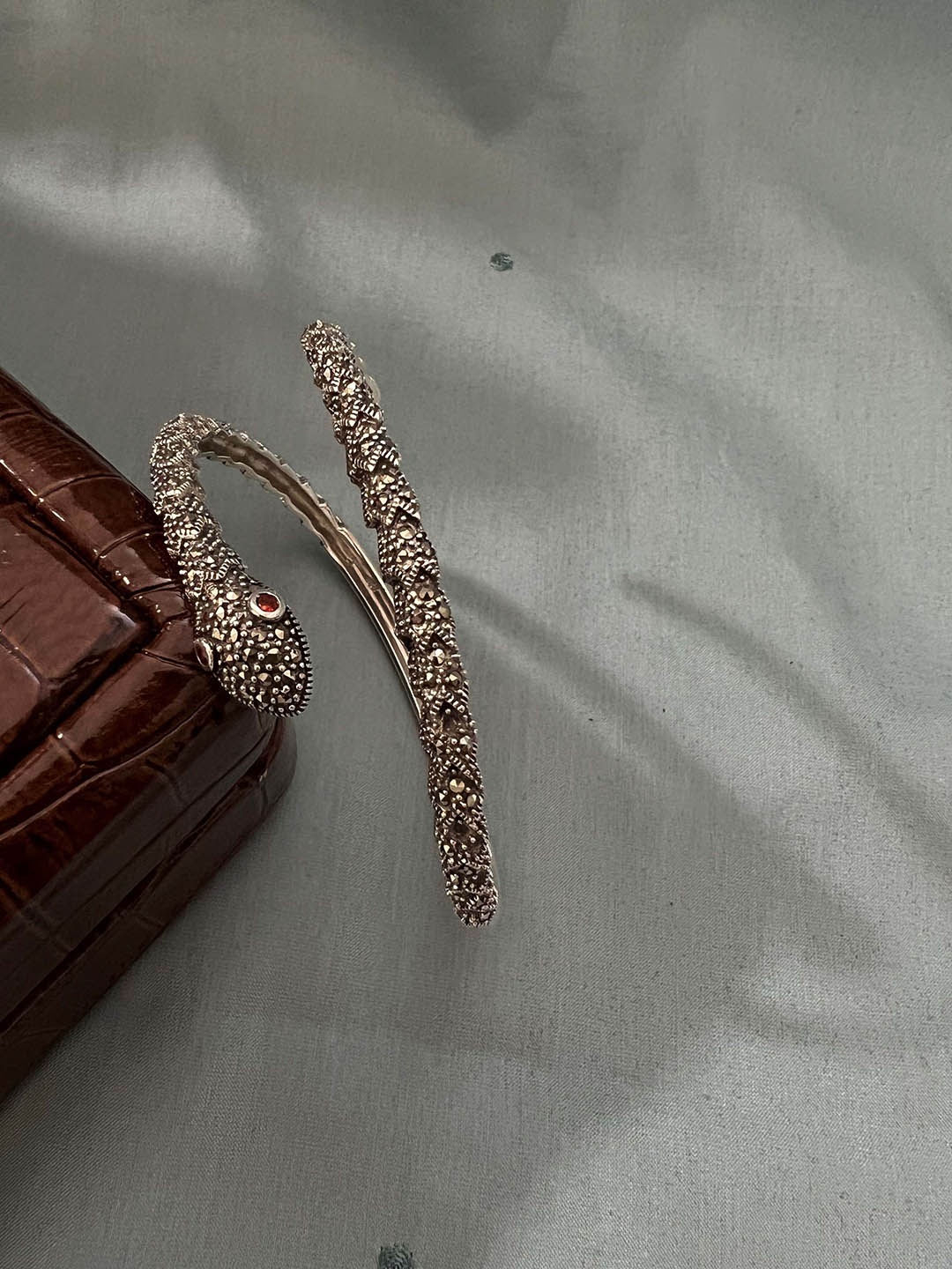 

Arte Jewels 925 Sterling Silver Marcasite Stones Bangle