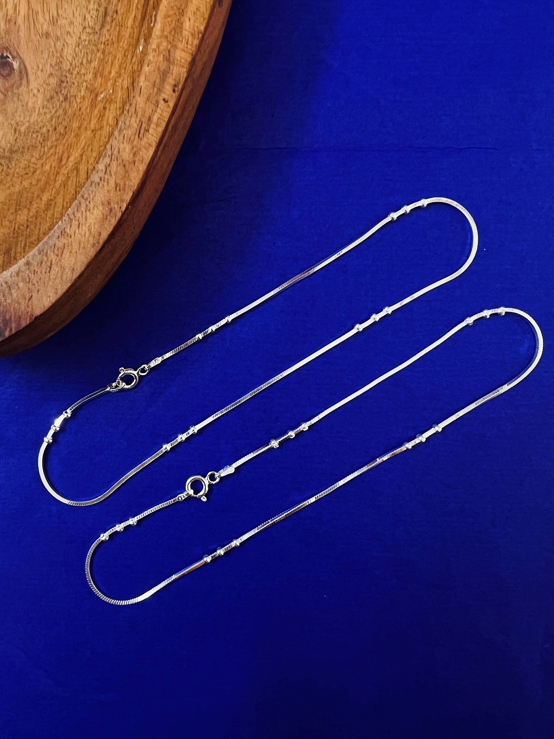 

Arte Jewels Set Of 2 92.5 Silver Anklets