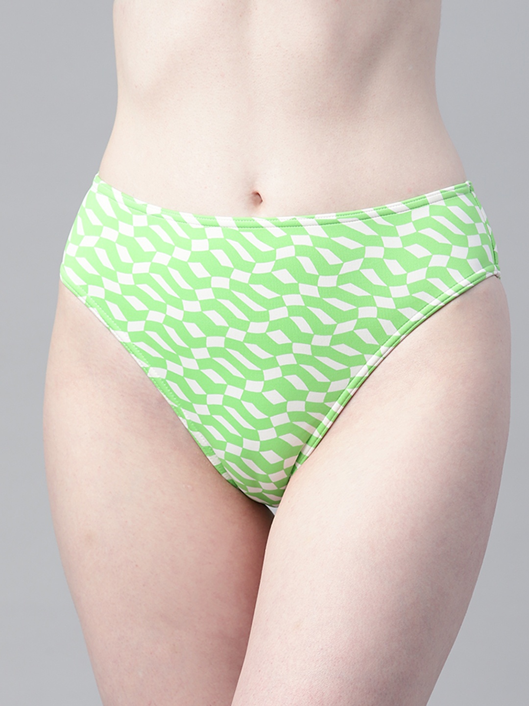 

Marks & Spencer Women Printed Swim Briefs, Green