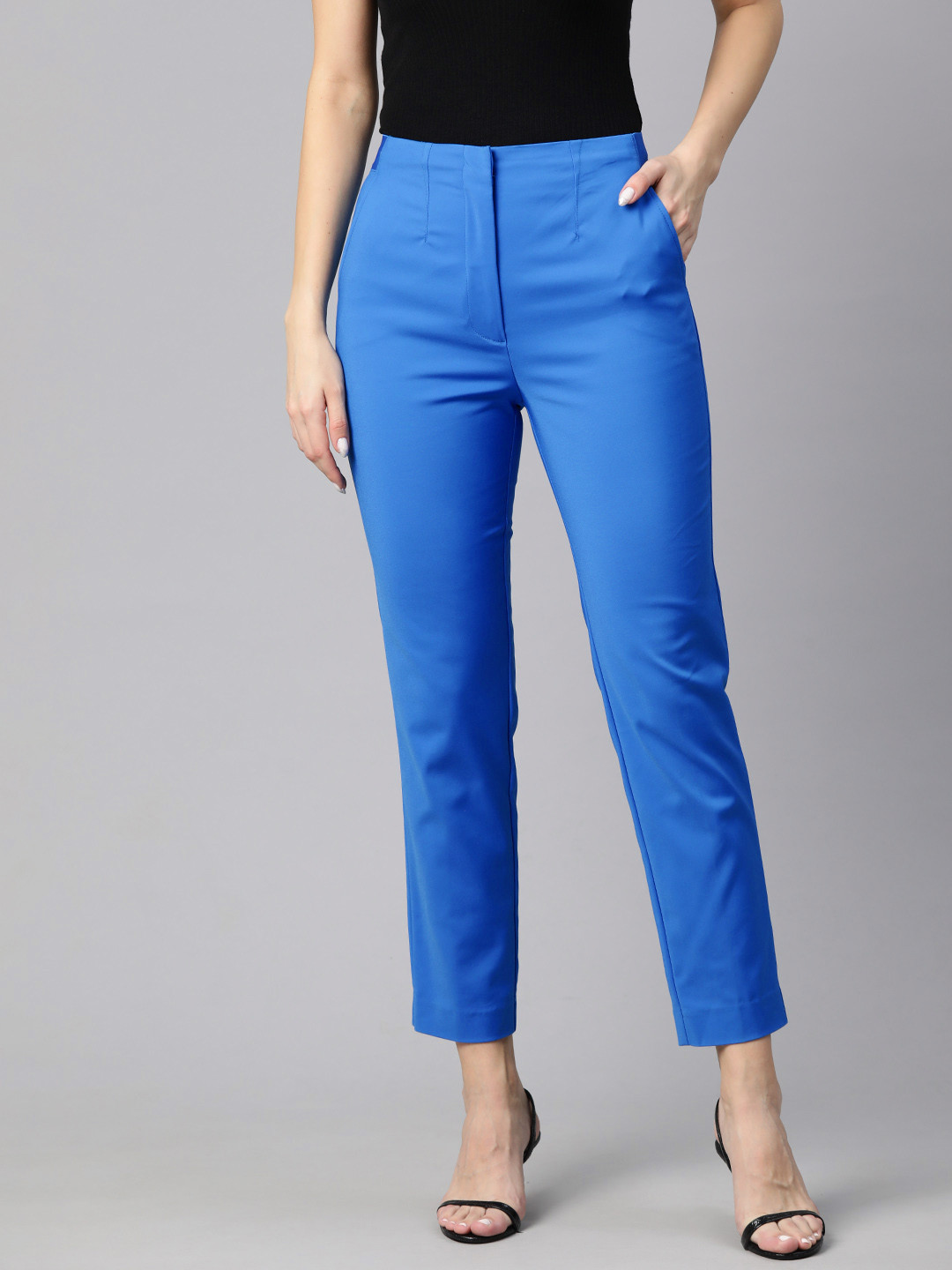 

Marks & Spencer Women Casual Cropped Trousers, Blue