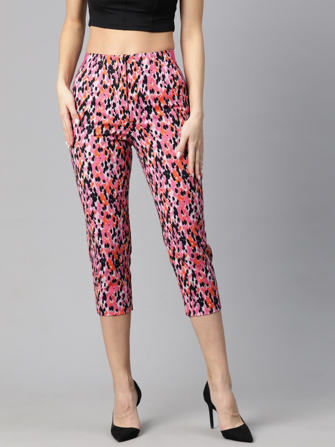 

Marks & Spencer Women Printed Three-Fourth Trousers, Pink