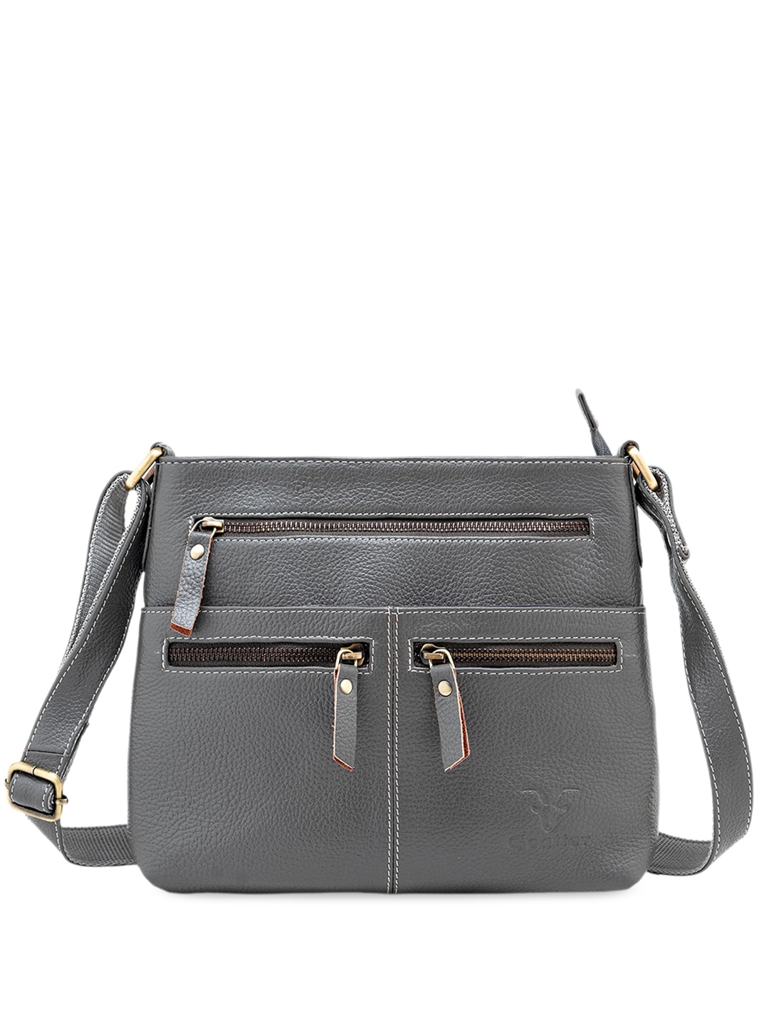 

Goatter Leather Swagger Sling Bag, Grey