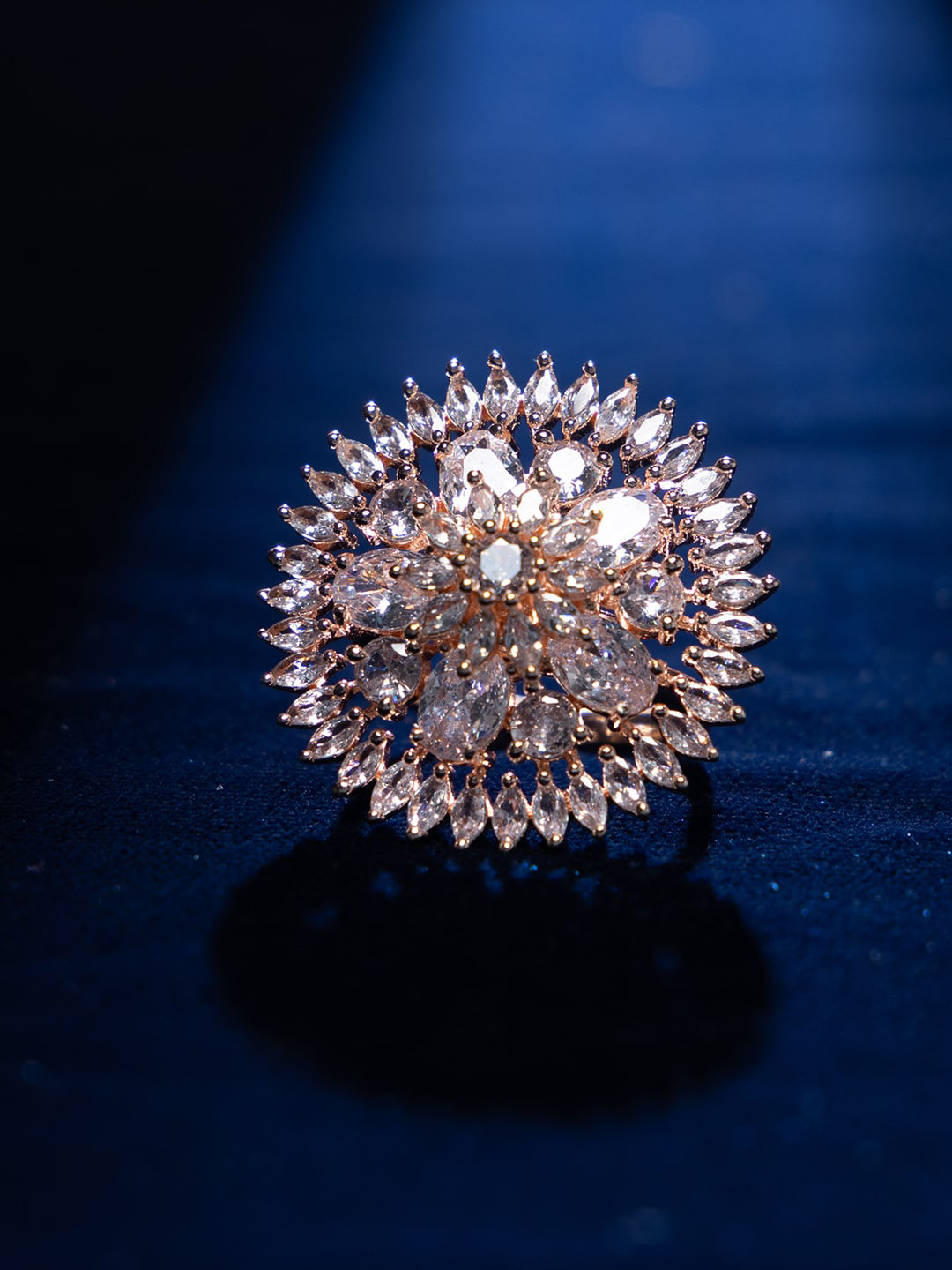 

justpeachy Rose Gold-Plated American Diamond Finger Ring