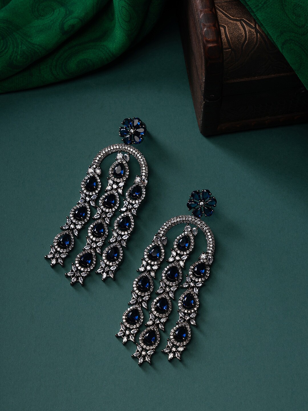 

justpeachy Blue Classic Jhumkas Earrings