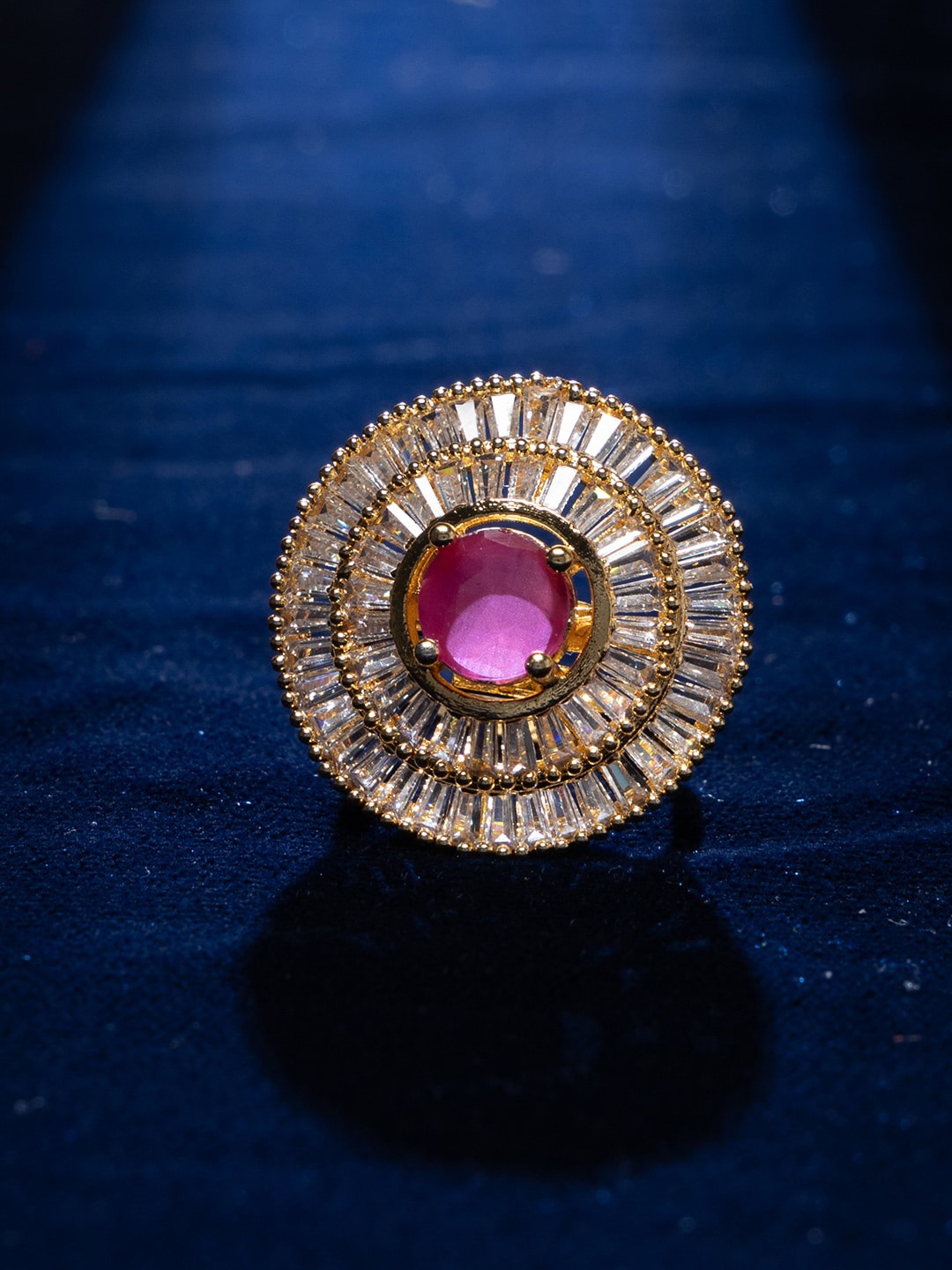 

justpeachy Gold-Plated American Diamond Finger Ring
