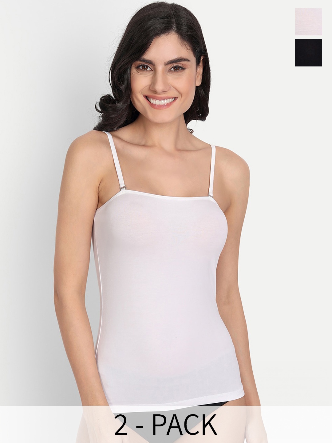 

T.T. Desire Pack Of 2 Non Padded Label Free Camisoles, Black