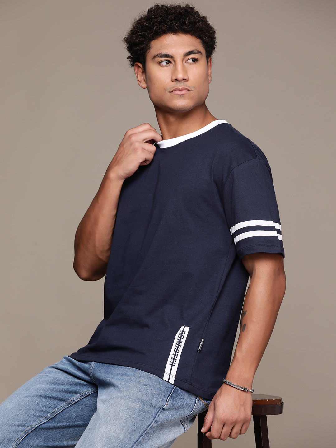 

The Roadster Lifestyle Co. Pure Cotton T-shirt, Navy blue