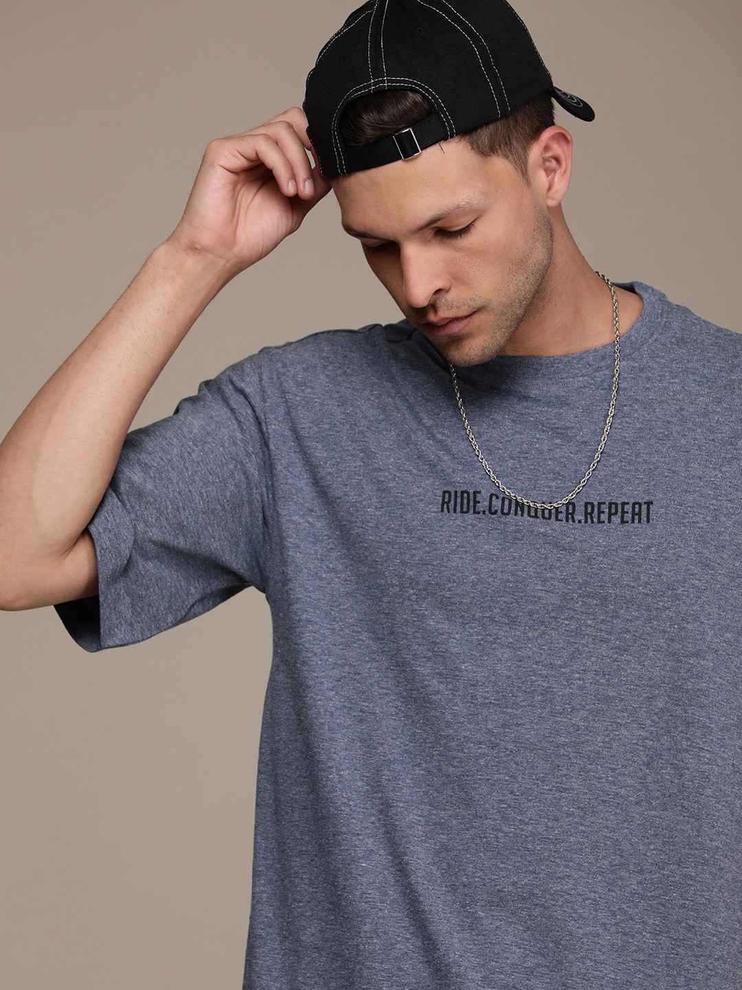 

The Roadster Life Co. Typography Printed T-shirt, Grey