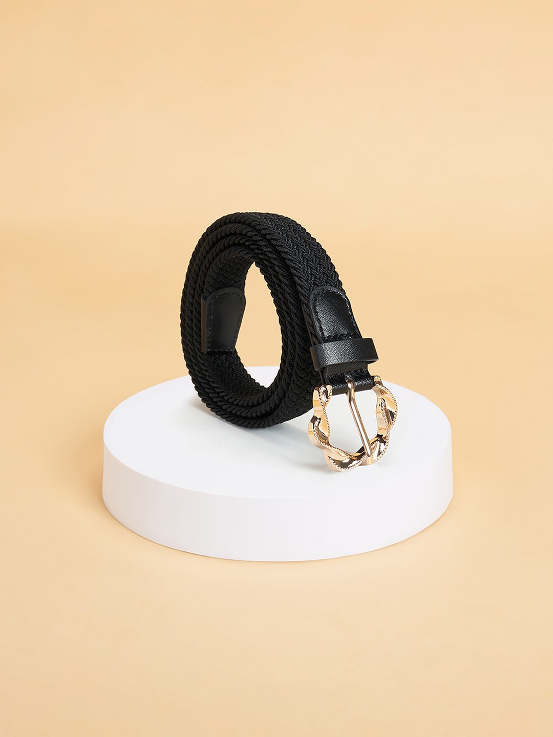 

Forever Glam by Pantaloons Women Braided Slim Belt, Black
