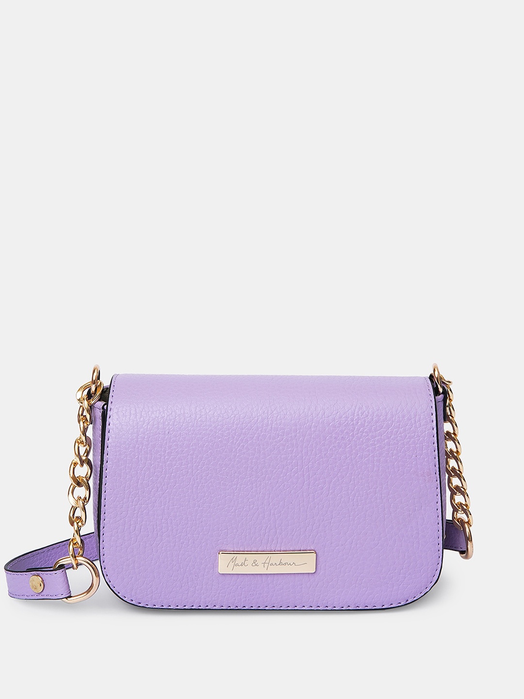 

Mast & Harbour Purple Textured Structured Sling Bag