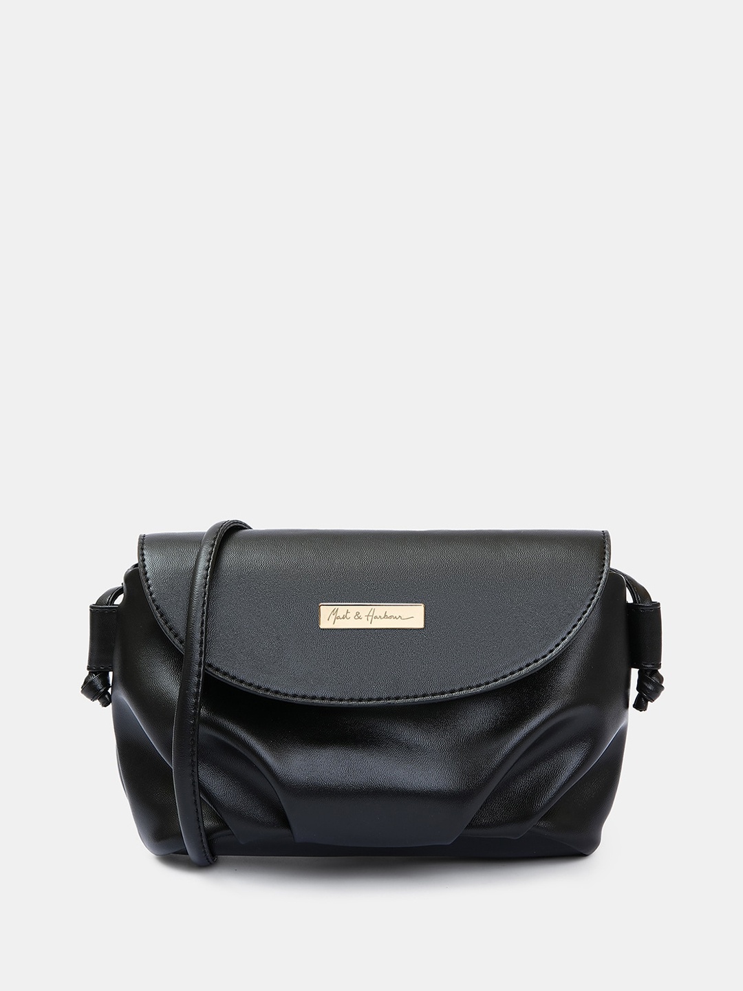 

Mast & Harbour Black Pleated Sling Bag
