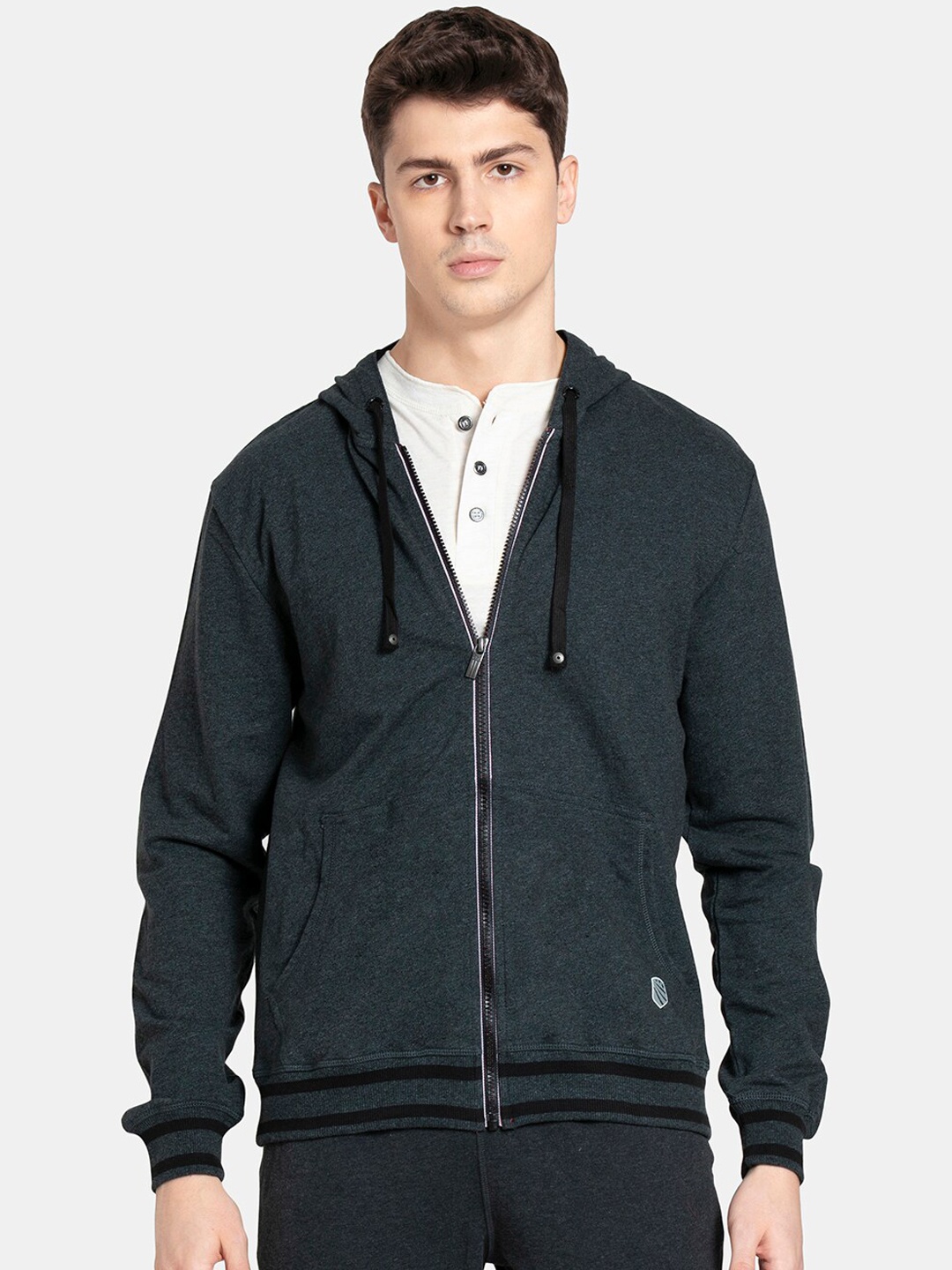 

Jockey Hooded Cotton Bomber Jacket, Black