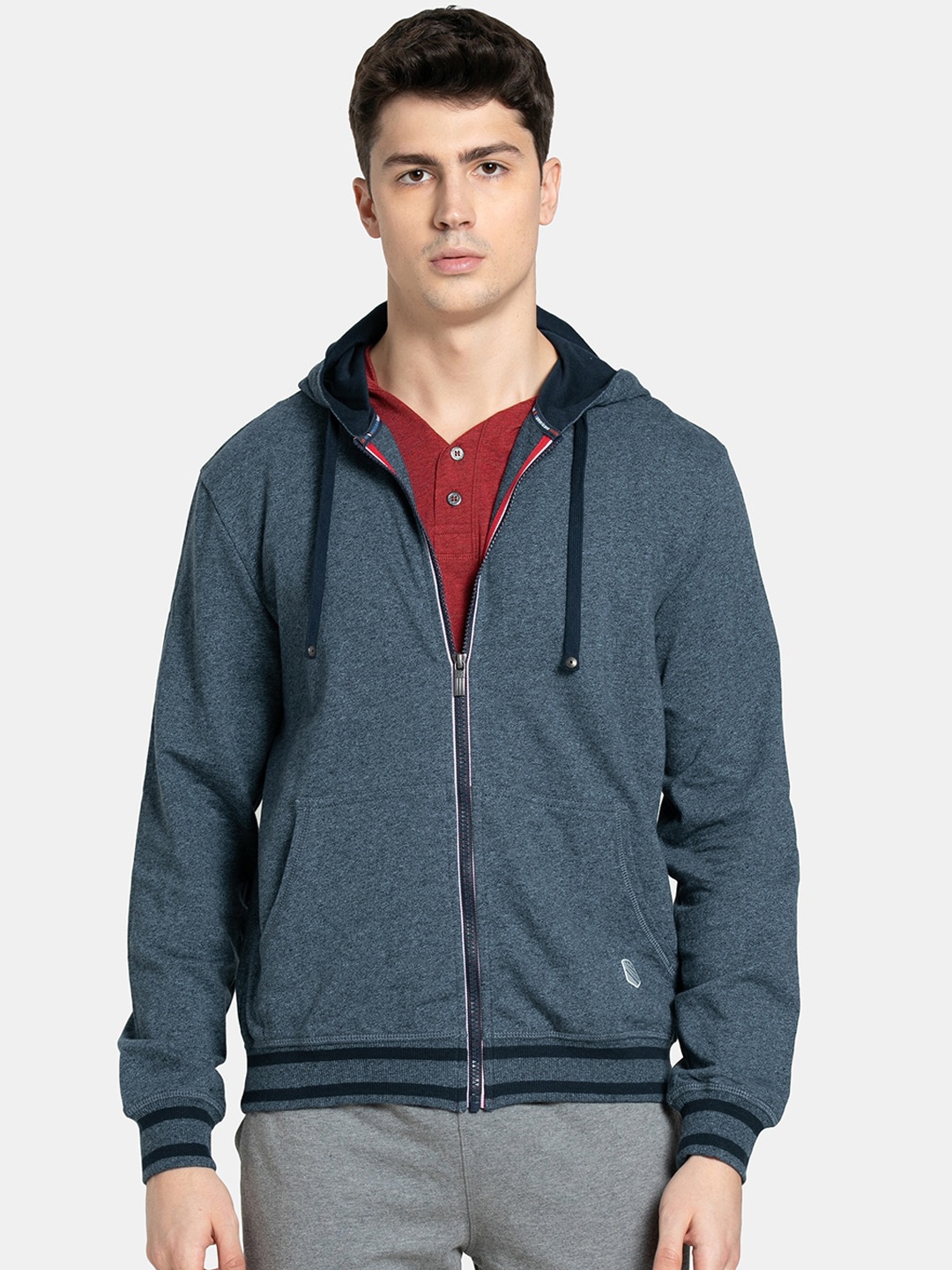 

Jockey Hooded Cotton Bomber Jacket, Navy blue