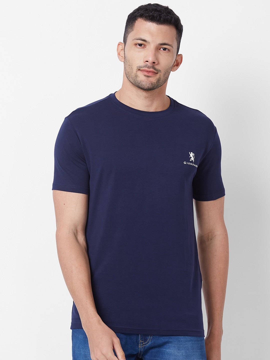 

GIORDANO Pure Cotton Slim Fit T-shirt, Navy blue