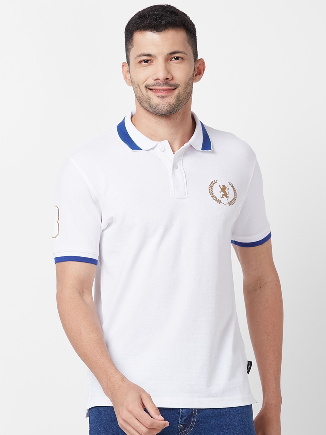

GIORDANO Slim Fit Polo Collar Short Sleeve Cotton T-shirt, White