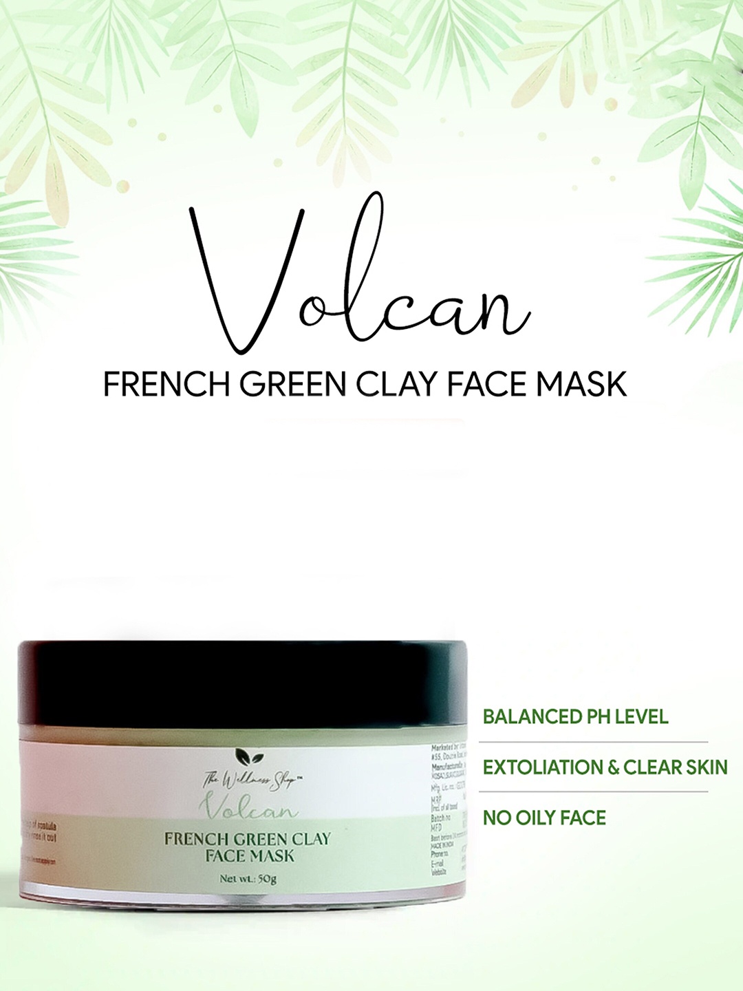 

The Wellness Shop Volcan French Green Clay Face Mask - 50ml, Na