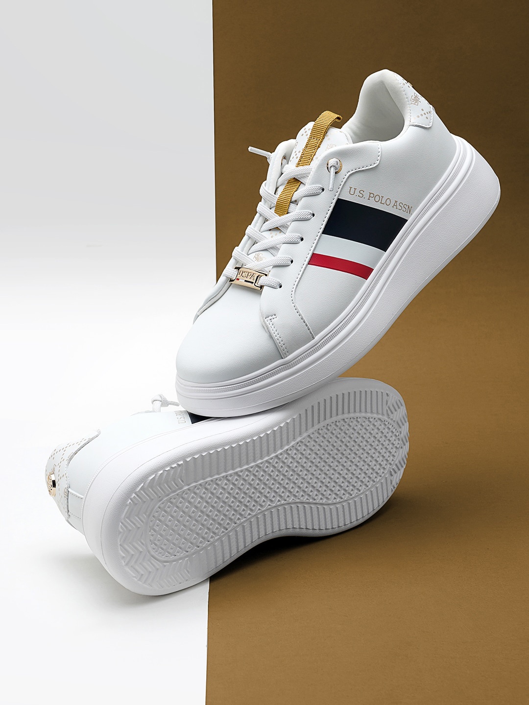 

U.S. Polo Assn. Women Clara 2.0 Striped Sneakers, White