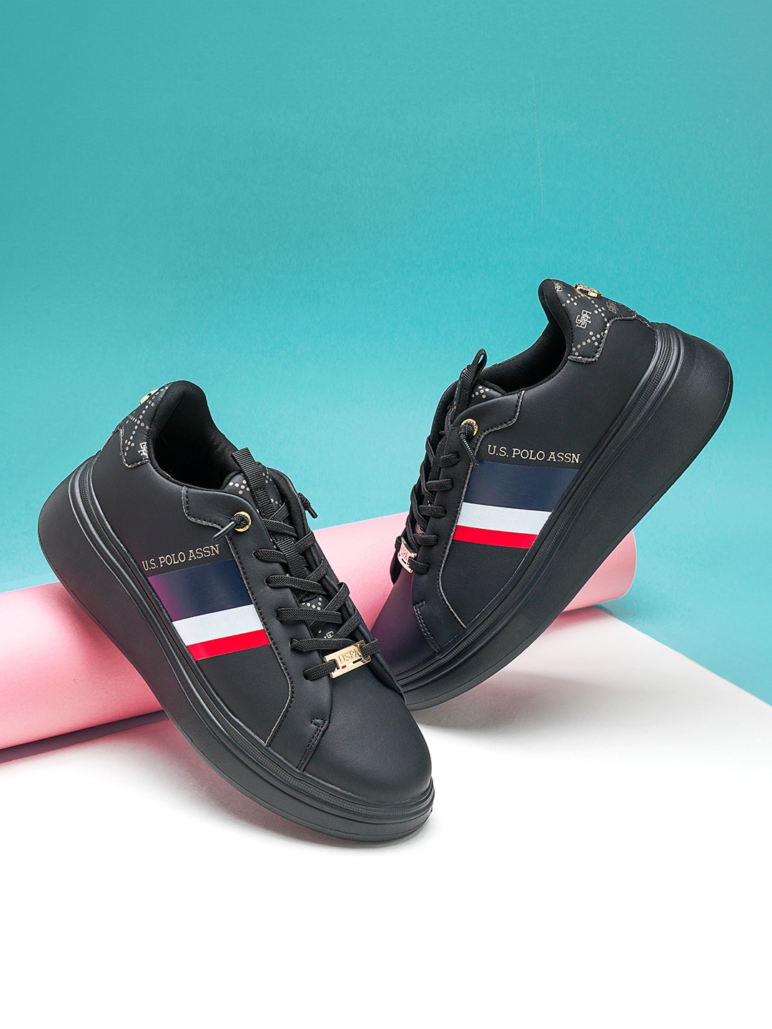 

U.S. Polo Assn. Women Clara 2.0 Striped Sneakers, Black